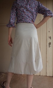 tweed skirt back view of toile