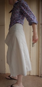 tweed skirt left side of toile