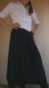 Front view of mystery skirt