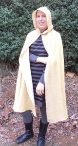 Free pattern dress ups cape gold cape on adult front view