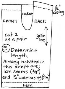 free pyjama pants pattern draft step 5