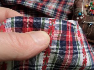 Like or loathe it matching checks, stripes and junctions holding thumbnail on stitching line