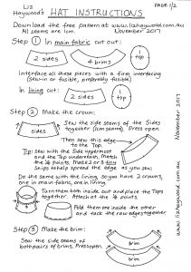Free Pattern Make a Hat Instructions page 1 