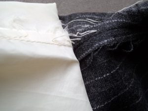 The Aquascutum Suit sleeve lining tacking
