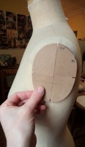 That old dressmakers model cardboard armhole template