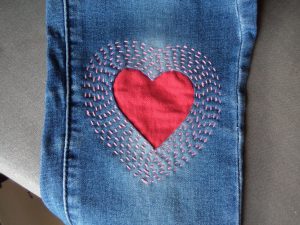 Visible mending heart patch finished