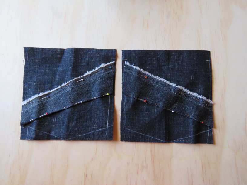 Zero waste jeans back pockets ready to sew