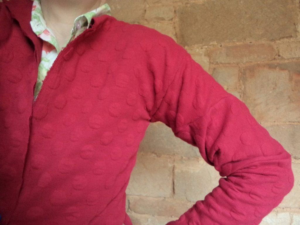 Conclusion of the hug me tight experiment maroon cardi sleeves 4