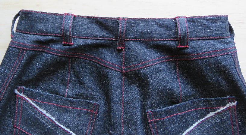 zero waste jeans back jeans laid flat