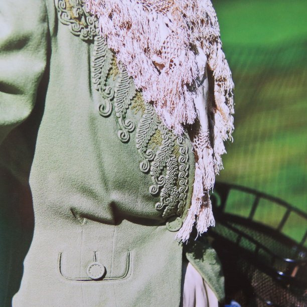Art of Dressing green jacket closeup