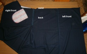 inside view of skirt laid on table