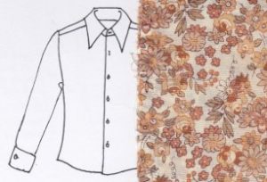My father's shirt sketch and swatch