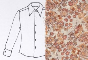 My father's shirt sketch and swatch