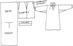 Zero waste fashion shirt sketch
