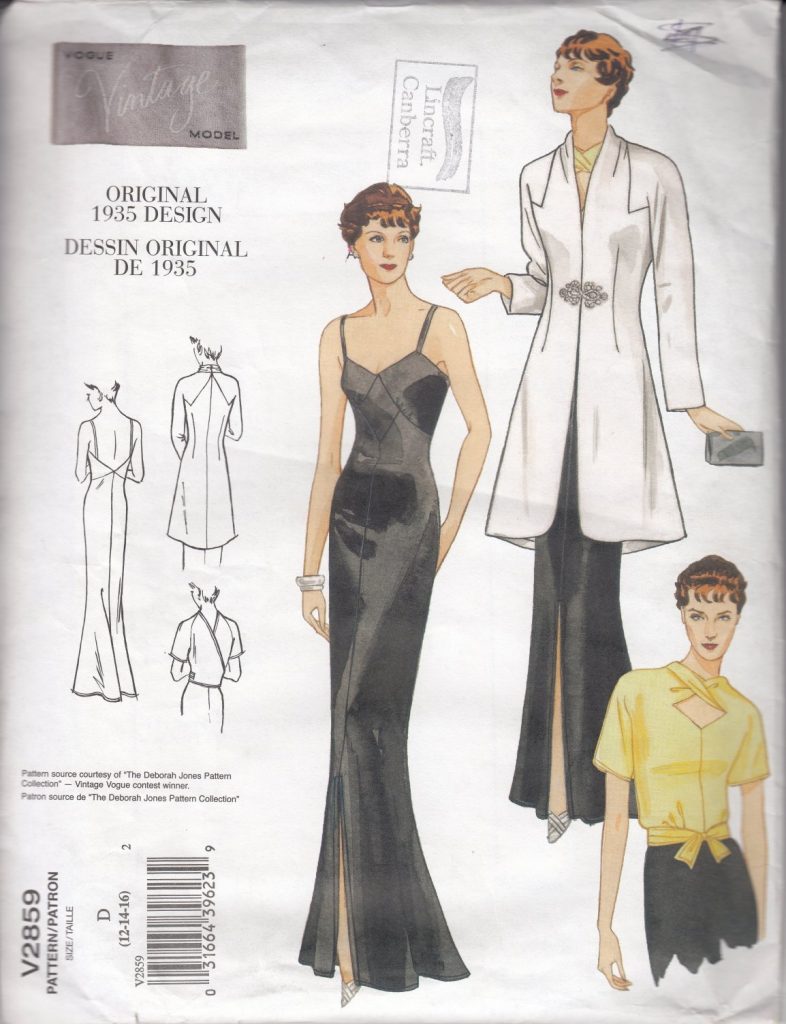 Pattern Review Vogue 2859 top pattern envelope