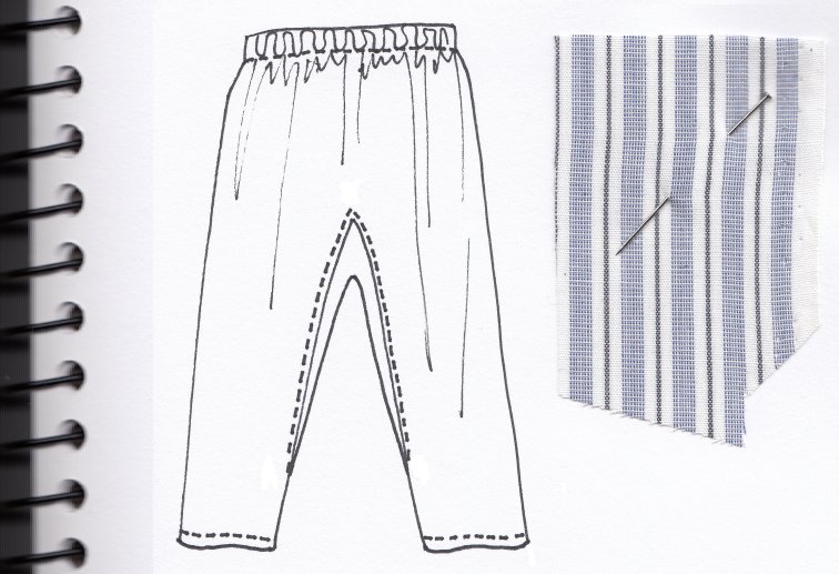 The Disappointing Trousers sketch and swatch