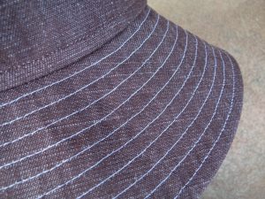 Free Pattern Make a Hat brim topstitching
