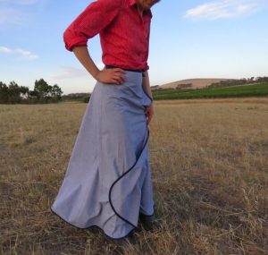 Free pattern 3 gore wrap maxi skirt 1