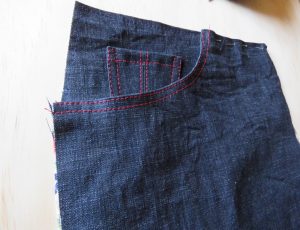Zero waste jeans front pocket