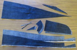 Zero waste jeans pieces remaining