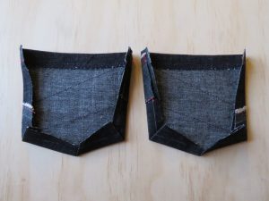 zero waste jeans back pockets interior