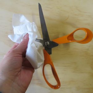 Cutting and scissors tips Wipe the blades