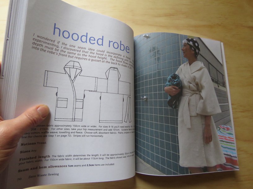 Zero Waste Sewing book interior hooded robe 