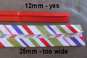 bias facings 1 width of bias