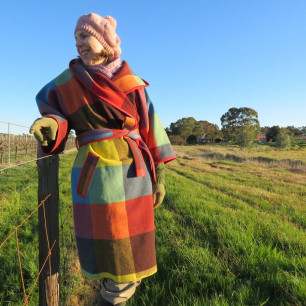 Coat from a blanket zero waste