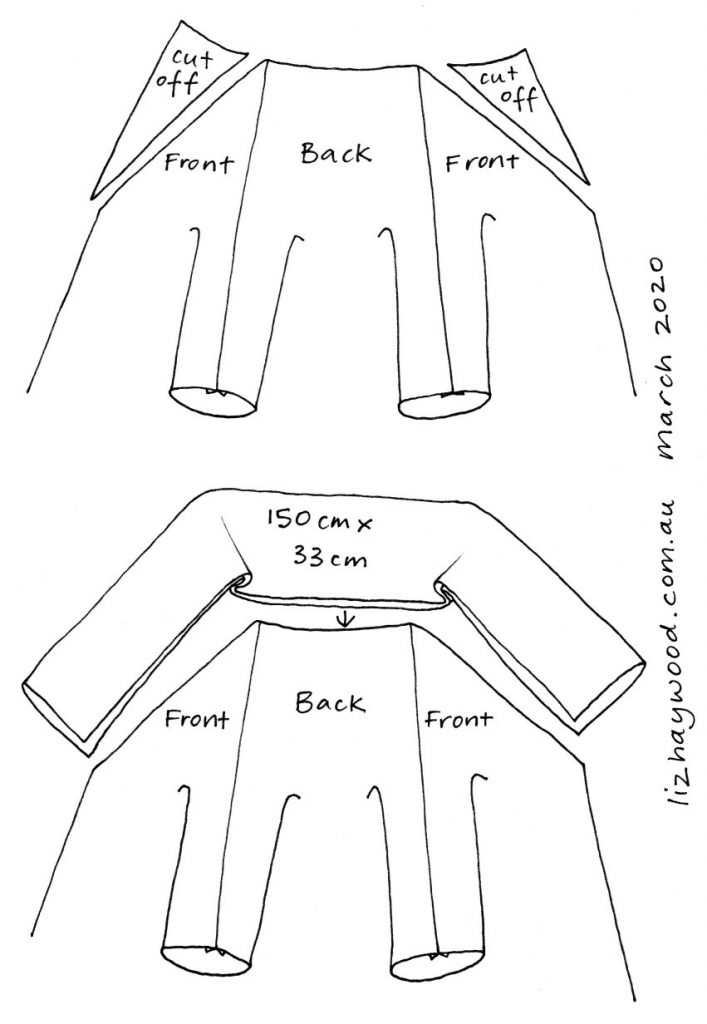 zero waste coat collar diagram