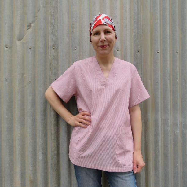 Making Danielle Elsener's zero waste scrub top