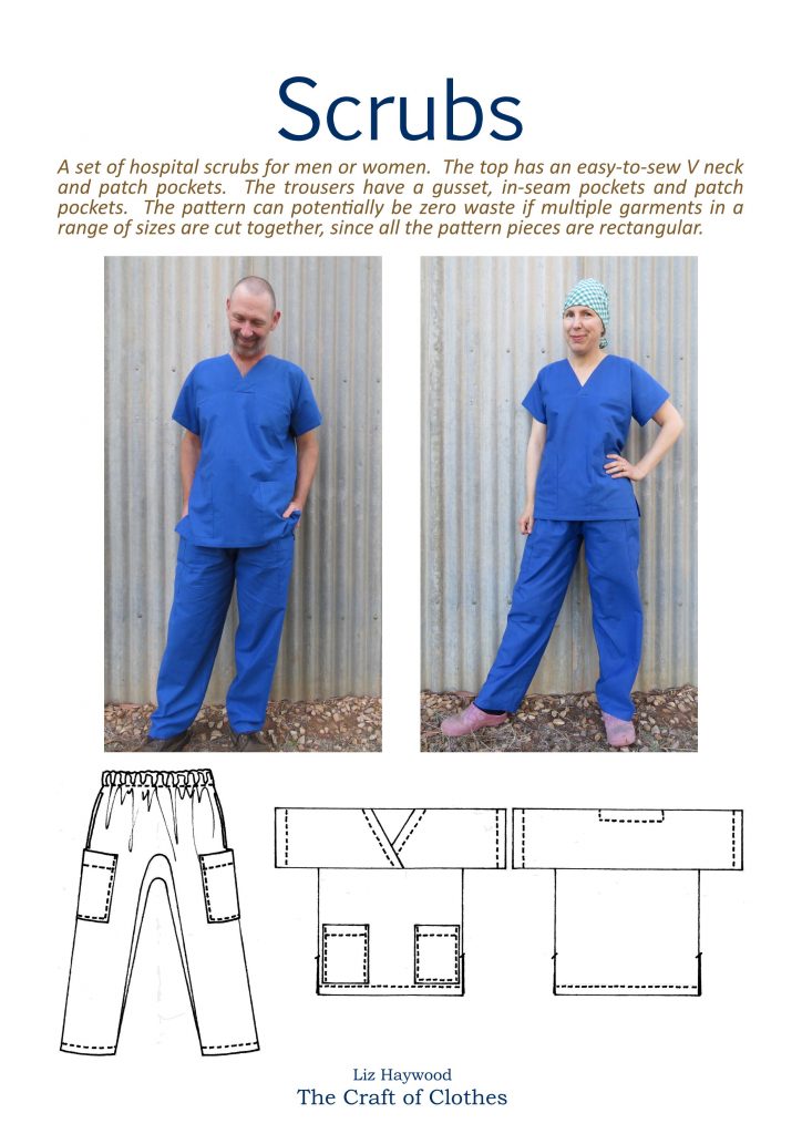 button up scrub top pattern