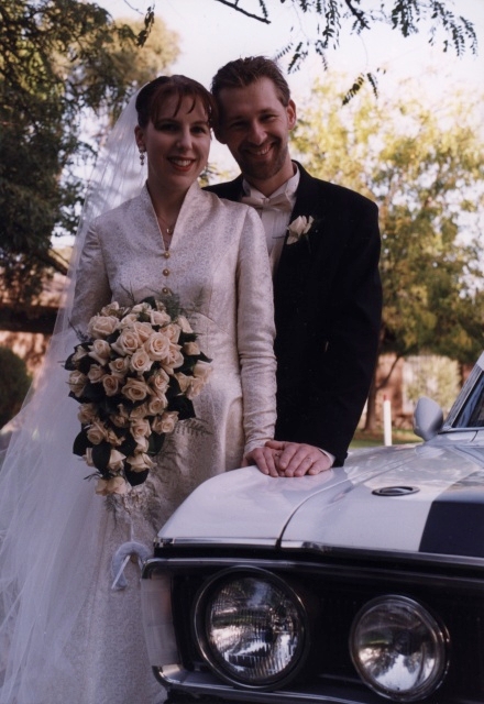 Wedding dress bride and groom