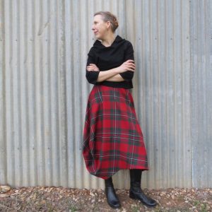 Clair skirt zero waste tartan