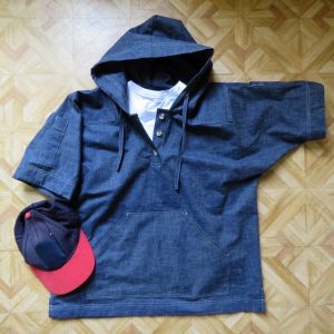 photo of chambray hoodie top