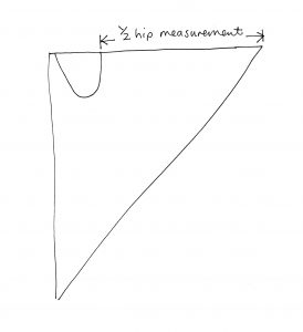 Holly McQuillans spiral trousers sketch for elastic waist