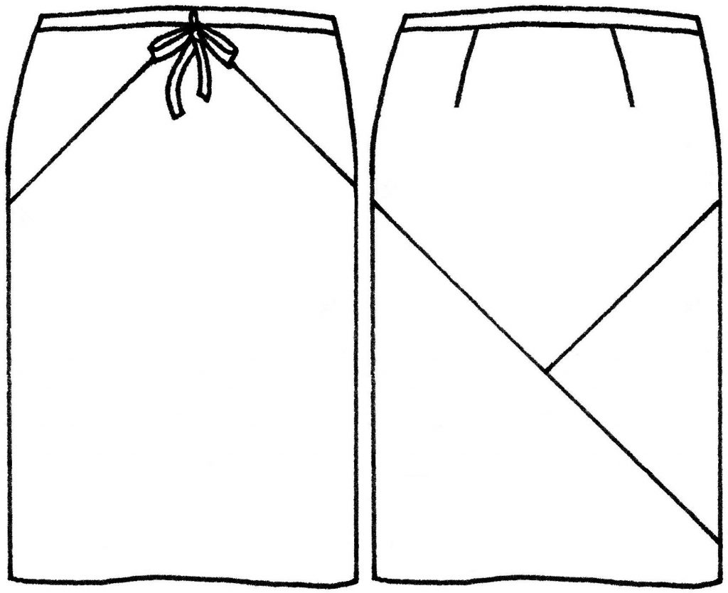 Skirt front and back sketch