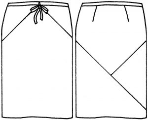 Skirt front and back sketch