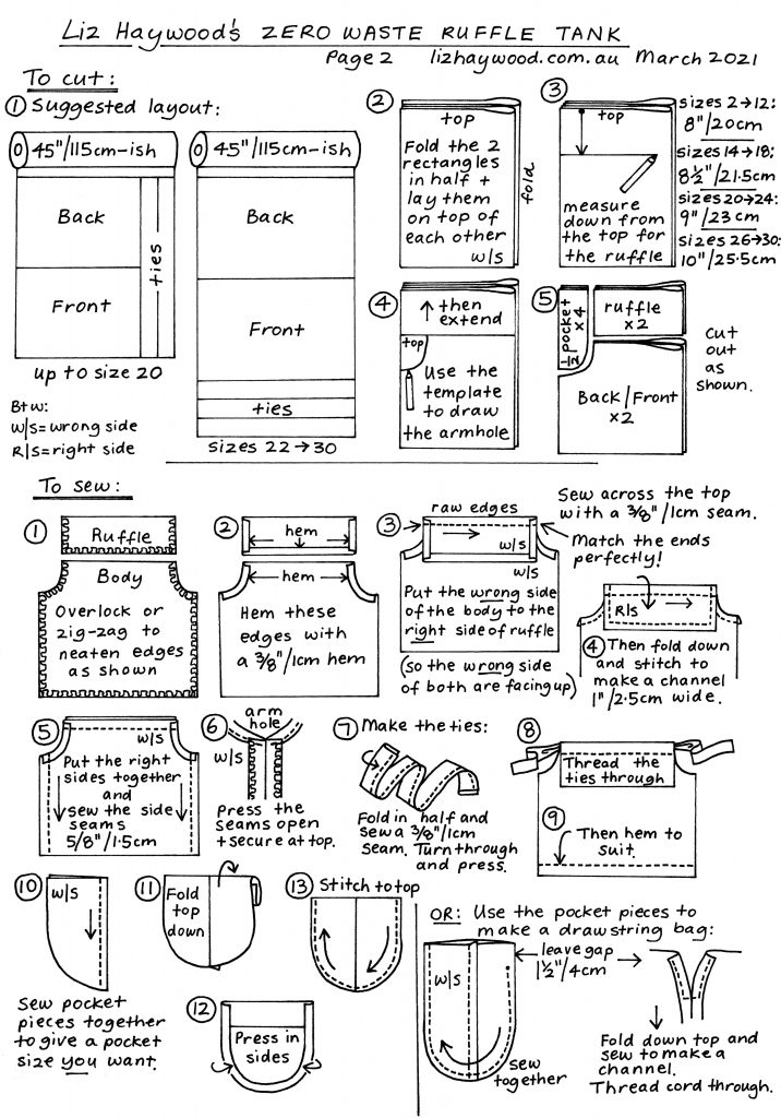 Ruffle tank Page 2 Instructions