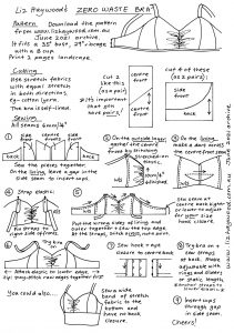 Instructions for making a zero waste bra