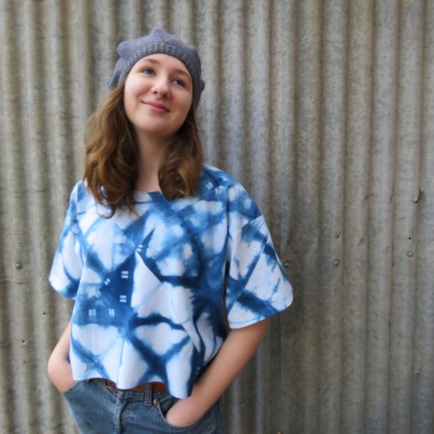 Xanthea top in shibori indigo