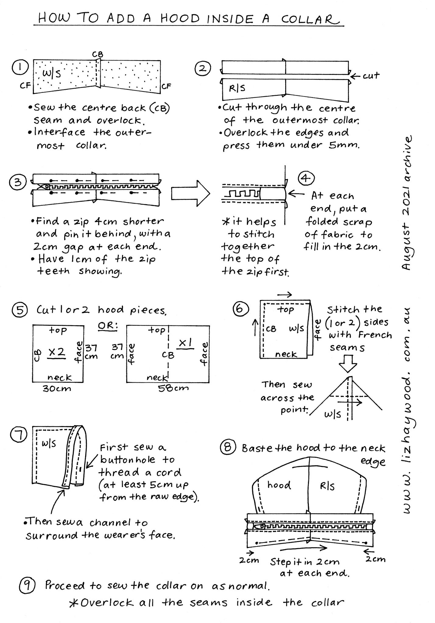 Tutorial: how to add a hood inside a collar - The Craft of Clothes