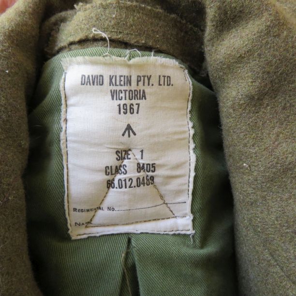 Label in army coat 1967