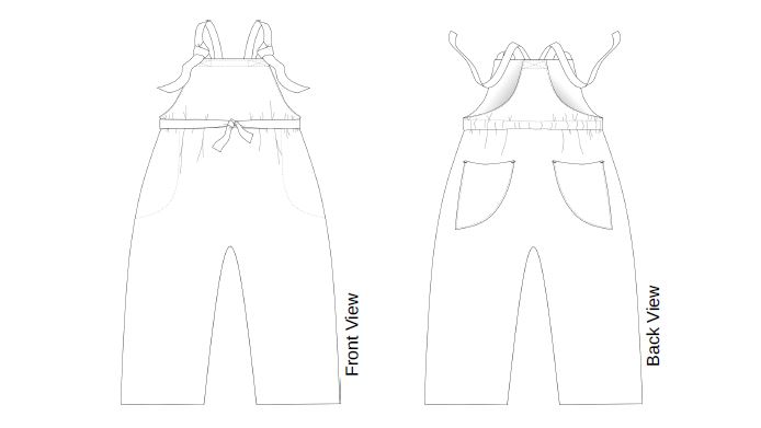 Simone overalls sketch