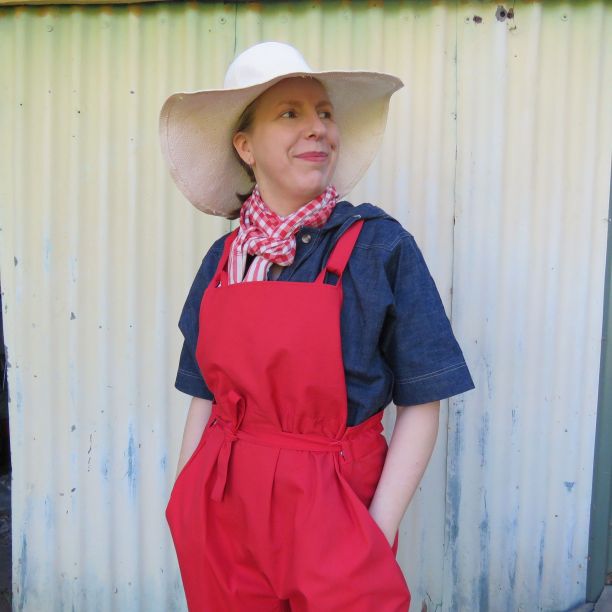 Overalls with Sawyer hoodie, hat and scarf