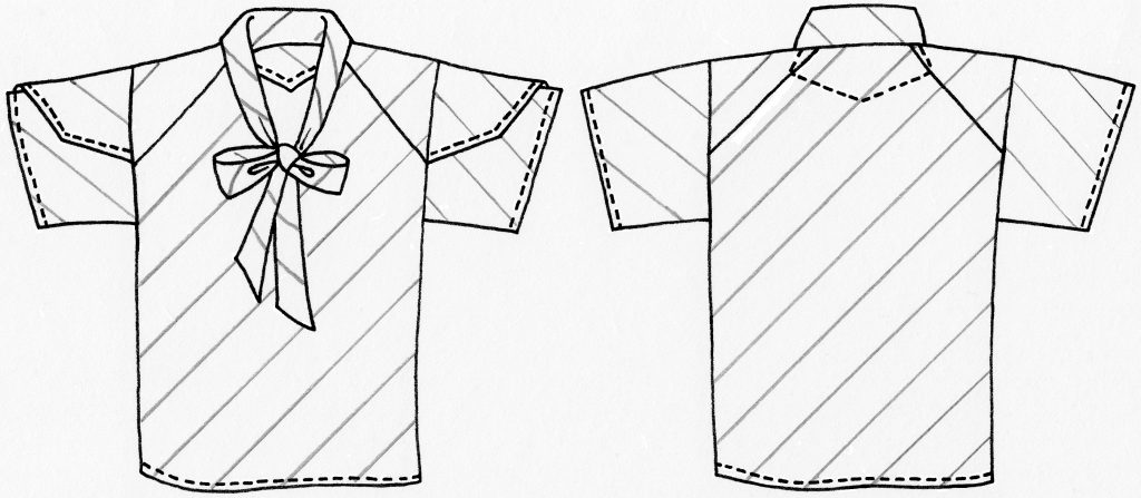 zero waste tie front top sketch
