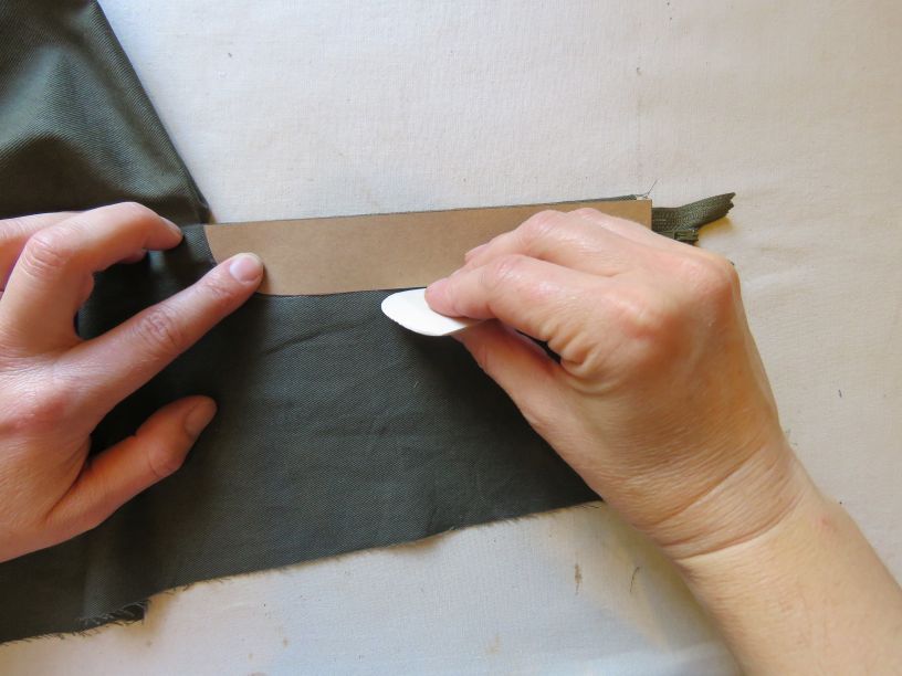 Using a template to mark the fly front.