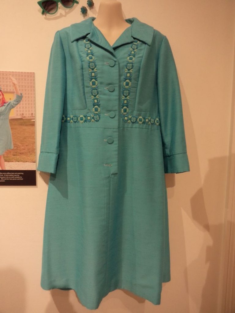 teal blue coat dress