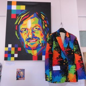 Allan Aughey's brightly coloured jacket and matching artwork