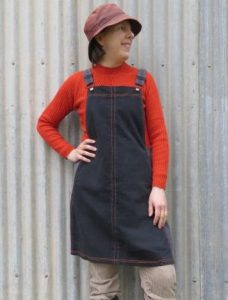 Smith pinafore - black recycled denim